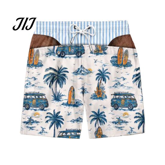 Regalo Scherzo Festivo per Uomini Pantaloncini a Fondo Hairy Grande, a Strisce da Spiaggia con Bandiera USA, Mutande Scherzose per Addio al Celibato, Costumi da Bagno Divertenti Estivi