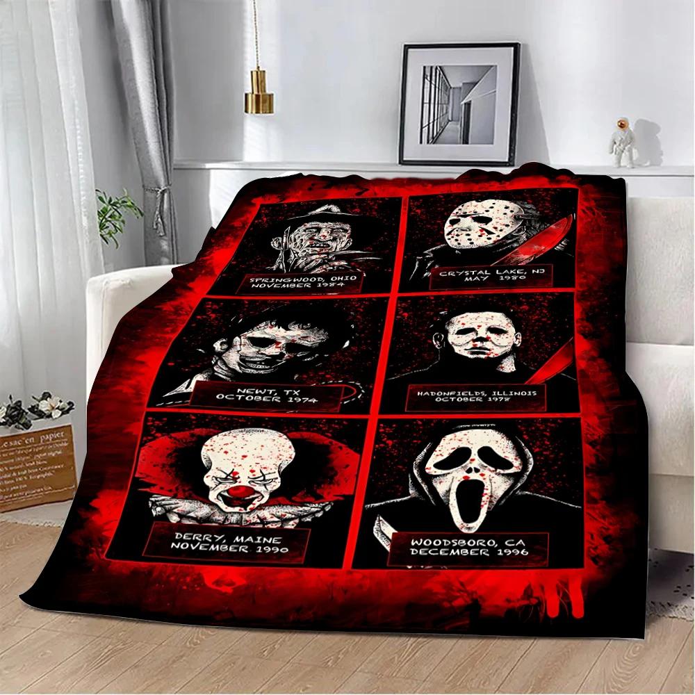Spooky Halloween Throw Blanket Soft Cozy Picnic Travel Blanket Perfect for Home Comfort and Gift Ideas
