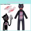 Sirenhead Cartoon Katze Einteiler Kostüm für Kinder Halloween Cosplay Outfit Terror Spiel-inspiriert