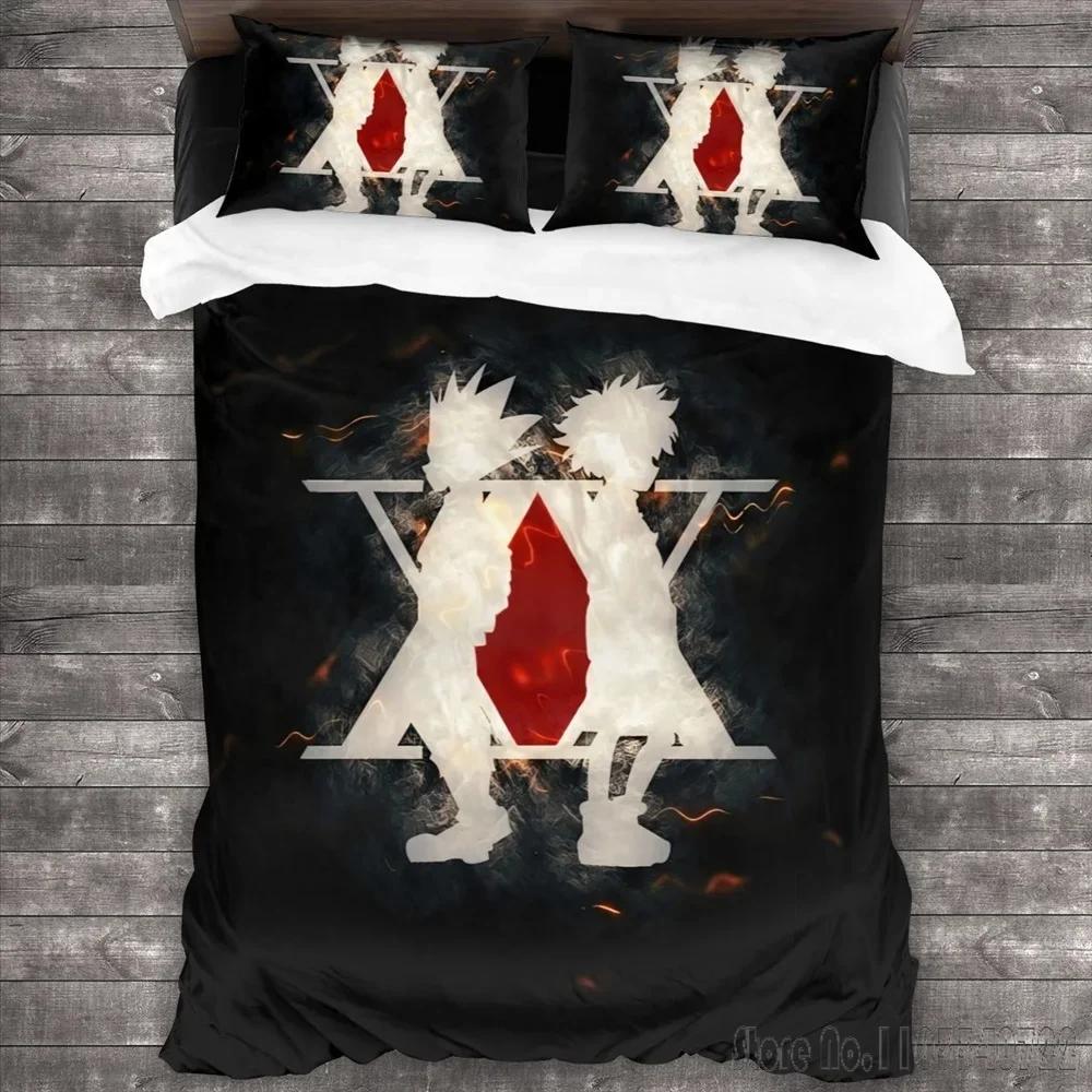 Anime Hunter X Hunter Cartoon Duvet Cover Set HD Comforter Cover for Kids Bedding Sets Bedclothes Bedroom Decor