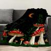 Flannel Mushroom Print Throw Blanket Super Soft Cozy Nap Blanket for Bed Sofa Office Travel Machine Washable Perfect Home Gift