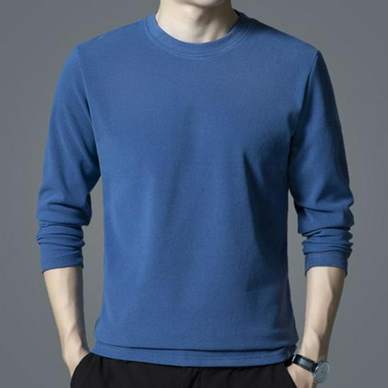 Woodpecker Men's Double-Brushed Long Sleeve Semi-High Collar Top for Autumn/Spring