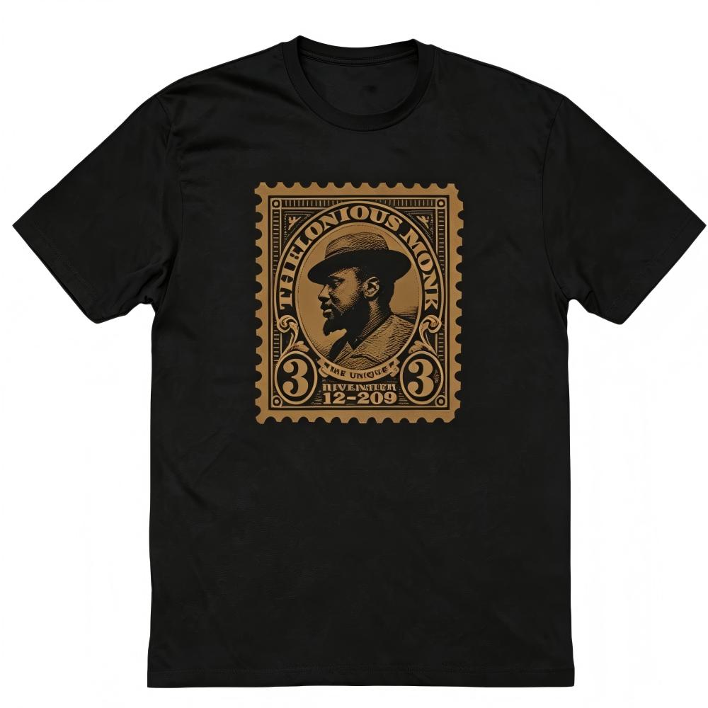 Thelonious Monk Jazz Stamp Graphic T-Shirt