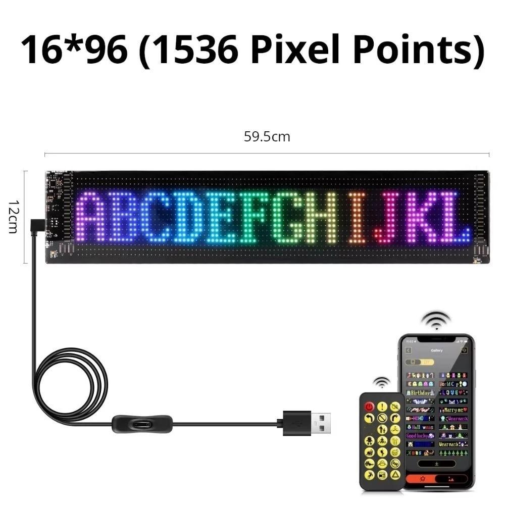 DIY Auto DIY Light Bar RGB LED Scrolling Advertising Light Flexible Pixel Screen Truck Eye Sign