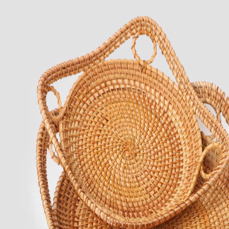 ZISIZ Hollow Rattan Fruit & Candy Basket