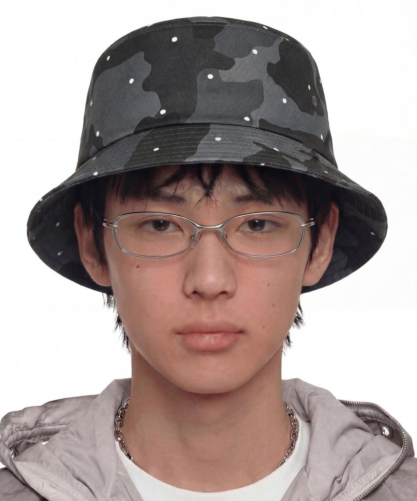 Eondeokeonteulol Four Seasons Daily Bucket Hat Square Bucket / Dot Camo