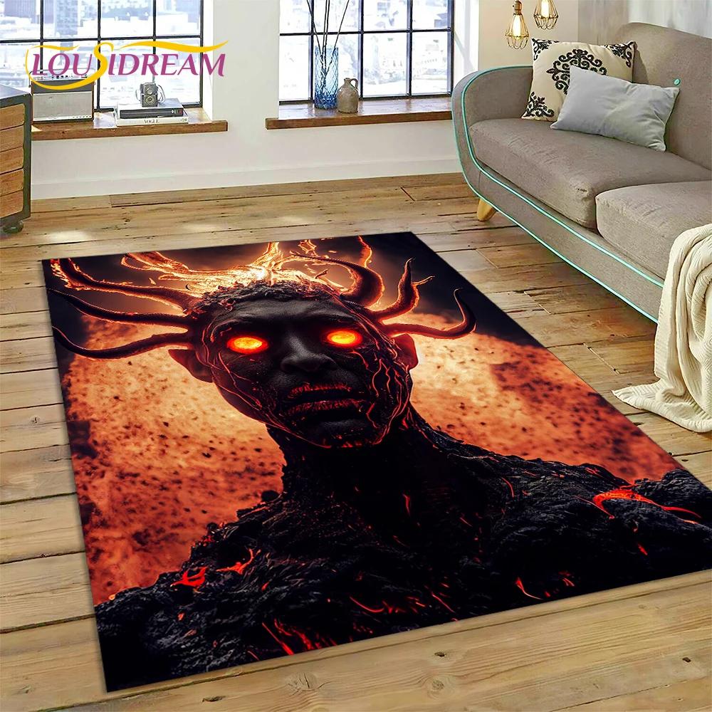 Gothic Horror Monsters Demon Ghost Carpet Rug for Bedroom Living Room Home Sofa Decoration,Children Game Large Decor Floor Mat