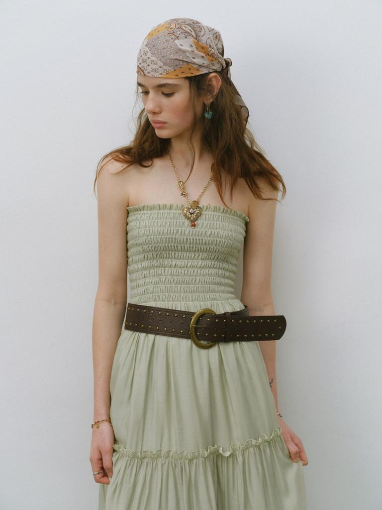 Sinseuden Greenery Smoke Long Skirt