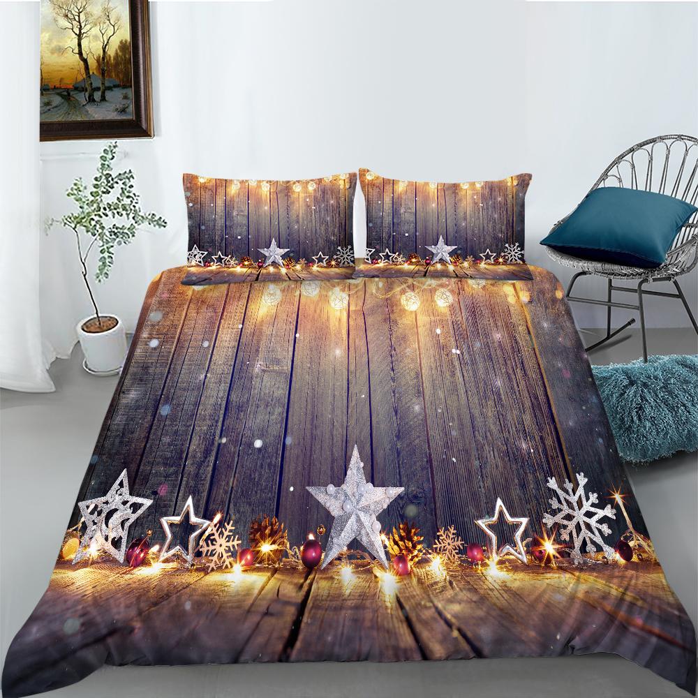 Рождественский комплект пододеяльников Twin Full Queen King Size 3D-принт снеговик — фото 18