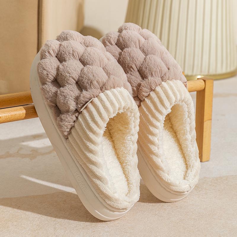 Women's Non-Slip Plush Cotton Slippers for All Seasons
