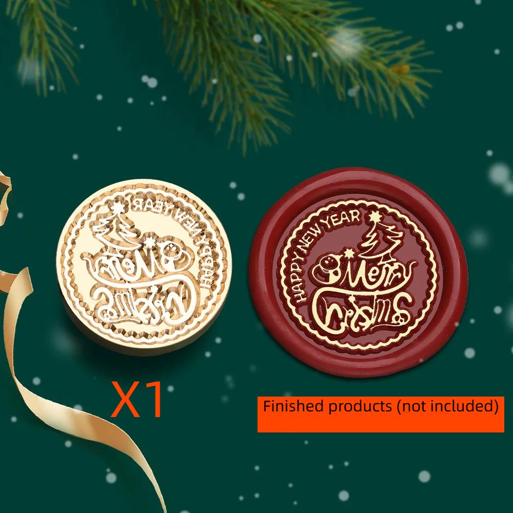 2.5cm Christmas Series Wax Seal Stamps Vintage Merry Christmas Tree Snowflake Head DIY Festival Gift Wrapping Cards Scrapbooking