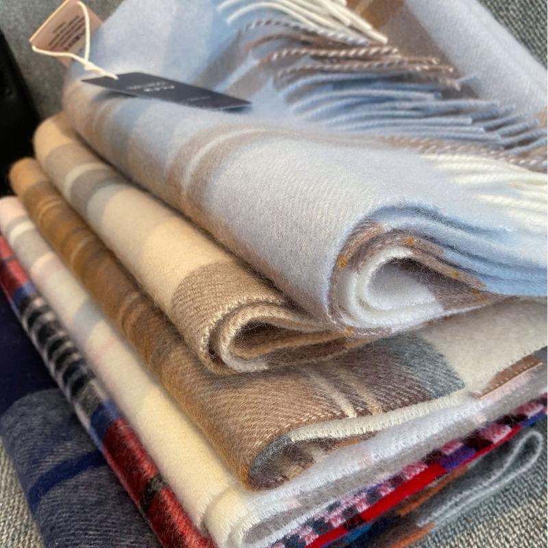 100 Pure Wool Scarves Women's Winter New Autumn and Winter Birthday Gifts Christmas New Year's Day Red Scarf Plaid