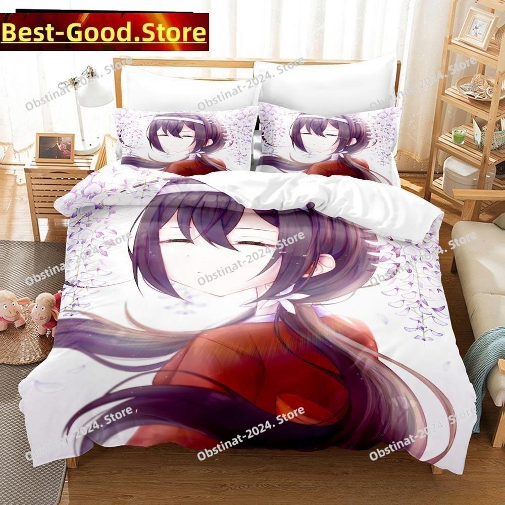 3D Print Anime Kawaii Girl Kyouka Bedding Set Printed Bed Set Duvet Cover Sheet Pillowcase Soft Quilt Cover Full Queen King Size