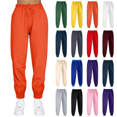Damenmode, lockere, solide Jogginghose, Kordelzug, Freizeithose mit Taschen