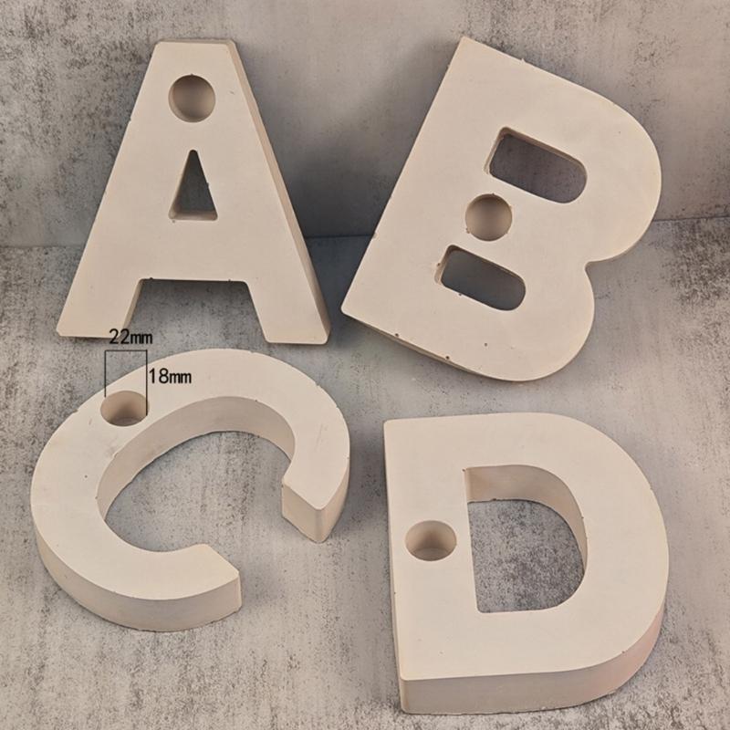 English Letter Shape DIY Silicone Mold 3D Handmade Candle Holder Molds Gypsum Resin Mold Craft Candlestick Mould Decor