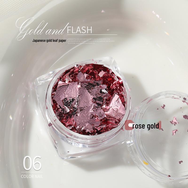 

Японські високоглянсові золоті та срібні фольговані фрагменти для нейл-арту - 9 ультратонких кольорів