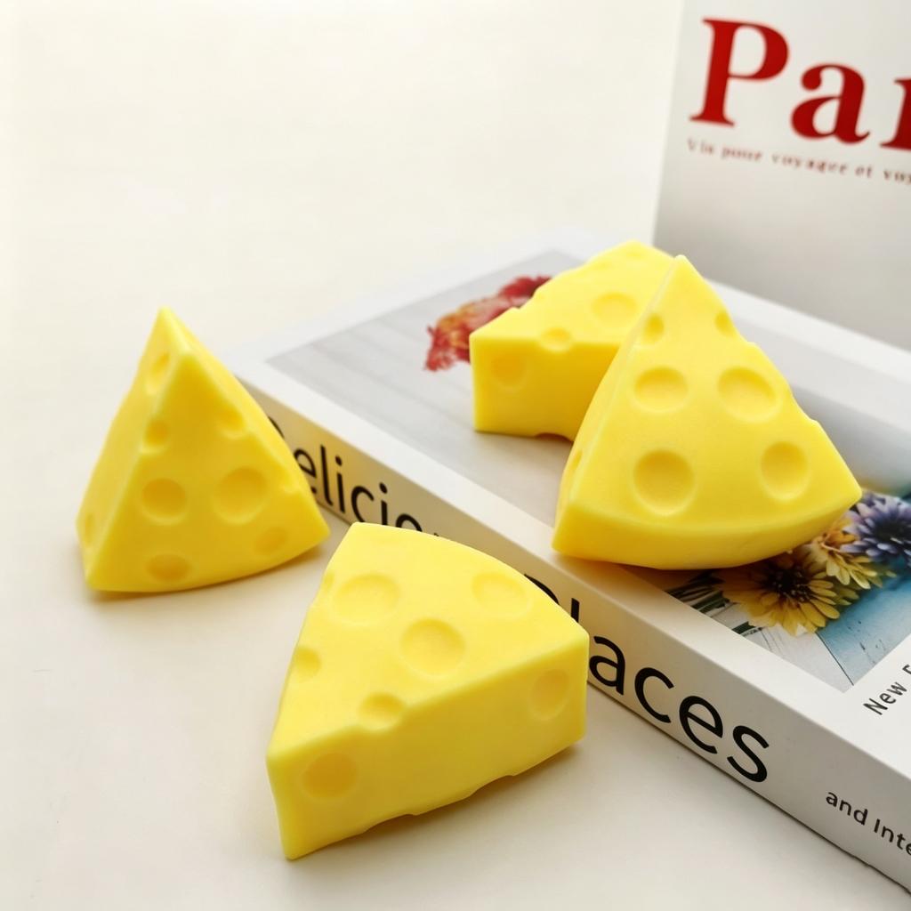 Squishy Honey Cheese Square Fidgets Toys Super Soft Mochi Cheese Squeeze Toy Funny Anti-Stress Sensory Toy For Adults Gifts
