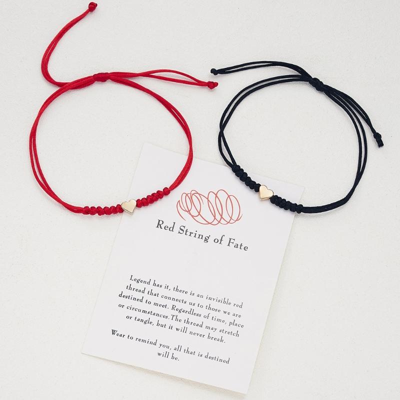 2 Pieces Summer String Bracelets Red Bracelet Red Cord Bracelet Adjustable Kabbalah Red Knots String Bracelet Amulet