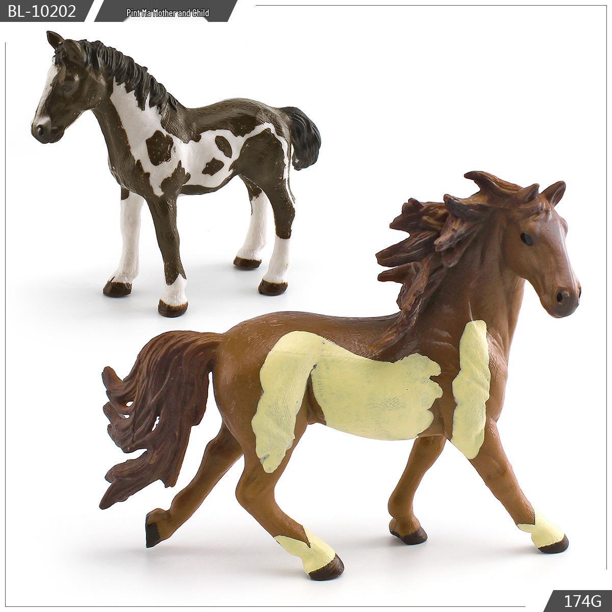 Cross-Border Horse Farm Simulation Set: Children s Pinto Horse, Fence, Tools, Haystack Scene Decoration