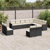 VidaXL Garden Lounge Set with Cushions 12 Pcs, Patio Sofas, Patio Furniture Set, Outdoor Furniture, Black 3258871