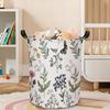 1pc, Attractive Flower Laundry Basket, Foldable Laundry Containers, Floral Butterfly Dirty Clothing Baskets with Grips, Hamper for Bedroom, Bathroom, 
