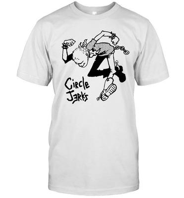 Circle Jerks Punk Rock Band White Graphic T-Shirt Classic Design