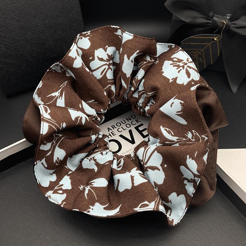 Elegant 2025 Double-Layered Retro Floral Scrunchies
