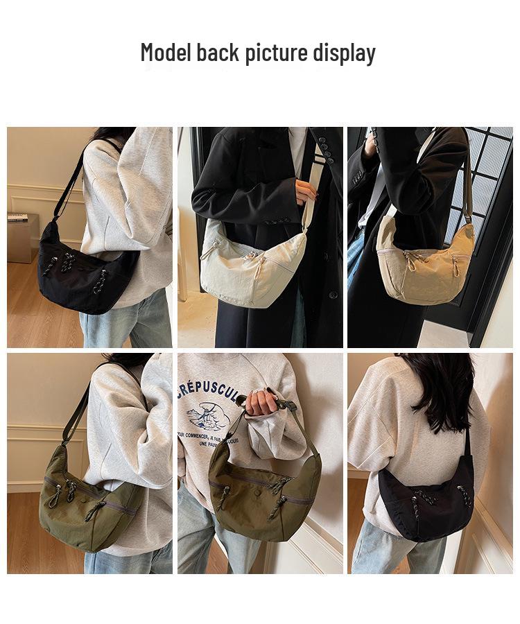 Women's Lightweight Canvas Crossbody Bag: Large Capacity, Versatile Single Shoulder Dumpling Design