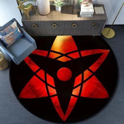 Cartoon Naruto Round Area Rug Living Room Bedroom Non-slip Floor Mat