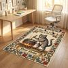 Cat Theme Crystal Velvet Rug Personalized Custom Name Text Soft Floor Mat Home Decor