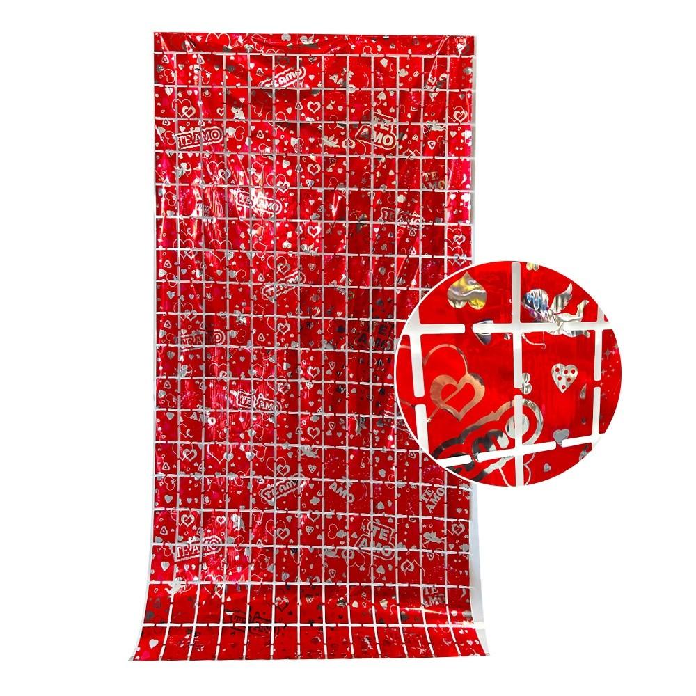 Love Heart Valentine's Day Party Backdrop Plastic Party Curtain Wall Decor  Home Room