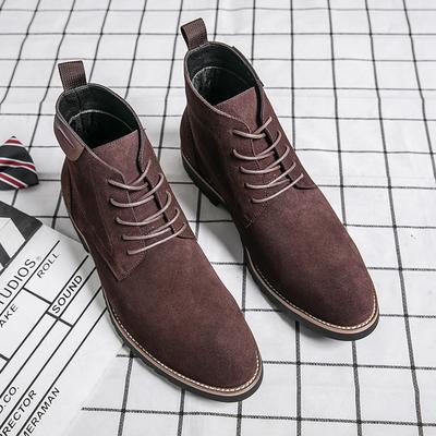 Men's Leather Boots 45 Large Size Autumn and Winter New Martin Boots Fashionable Men's Retro Short Boots Trendy Leather Shoes