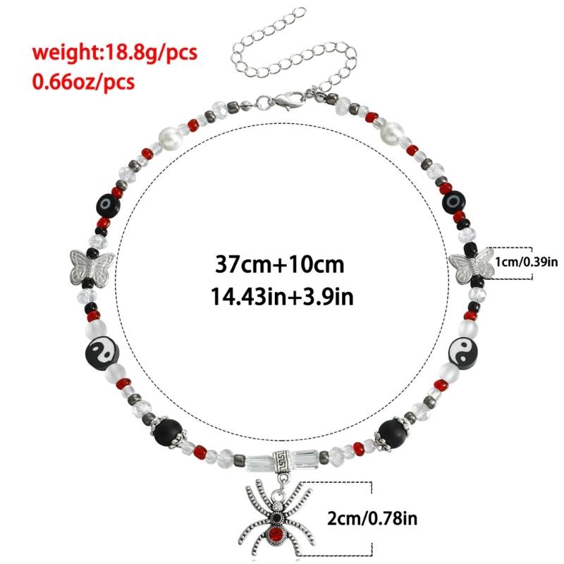 Diamonds Spiders Exaggerated Clavicle Chain Female Temperament Handmade Beaded All-matched Crystal Stone Necklace