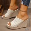 Fashion Wedges High Heels Women Sandals Slipper Mesh Breathable Summer Outside Wear Fashion Fish Mouth 10cm Super High Heeled Sandales