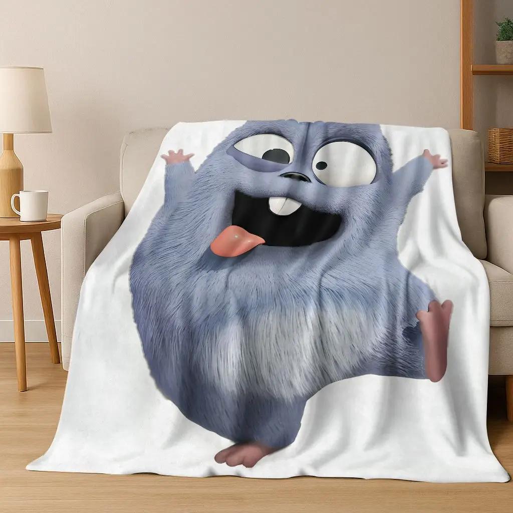 Lustige Grizzy und die Lemminge Cartoon Flanelldecke, Gemütliche Weiche Überwurfdecke für Zuhause Schlafzimmer Bett Sofa Picknick Abdeckung Kindergeschenk