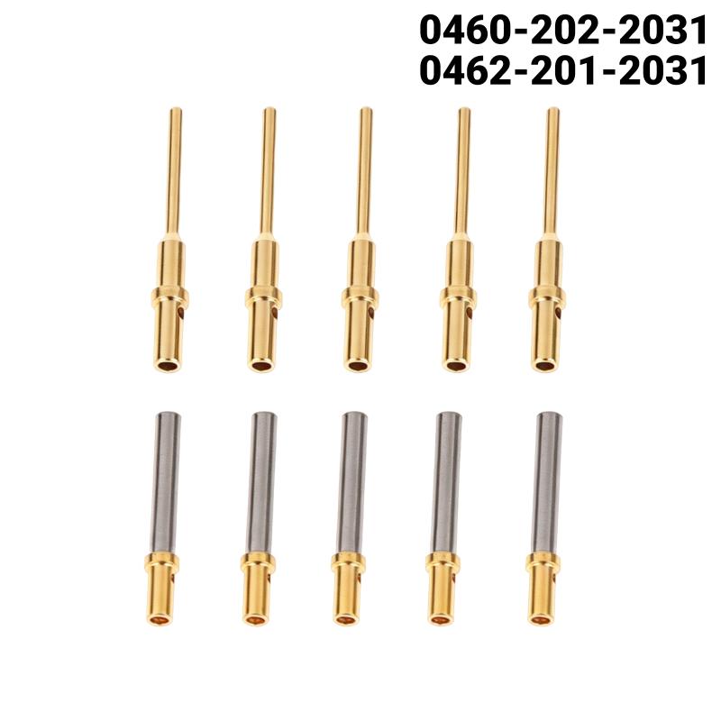5/10Pcs 0460-202-2031 Gold Plated Stainless Steel Male/Female Pin 6-20Awg For Deutsch Dt Series Crimp Solid Terminal