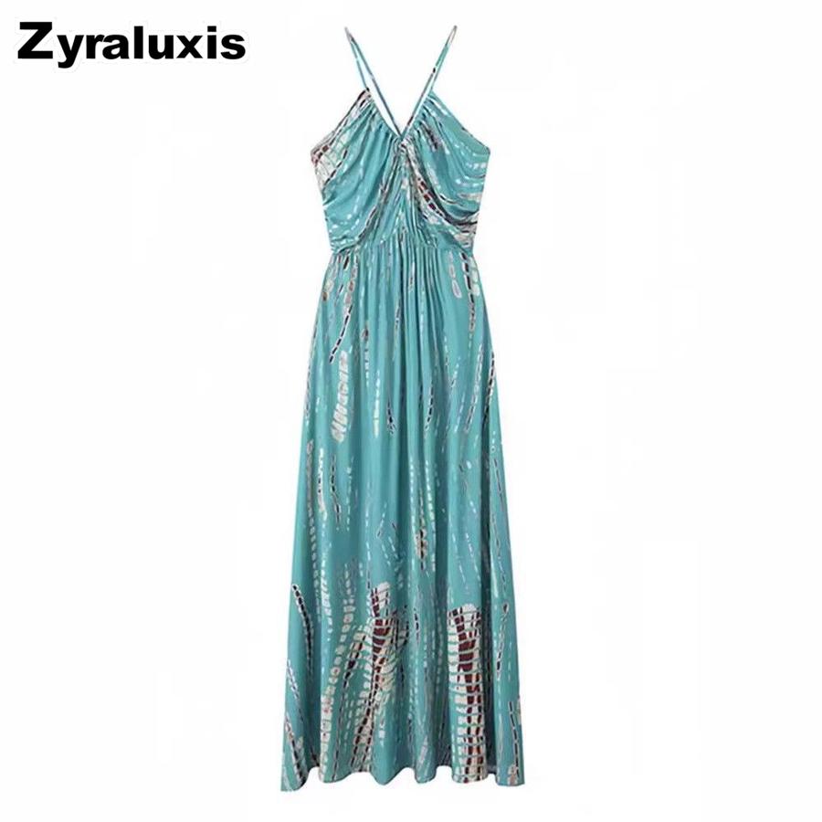 Bannershan Travel Vacation Outfit Women Bohemian Vest Dress Summer Haltern Long Skirt