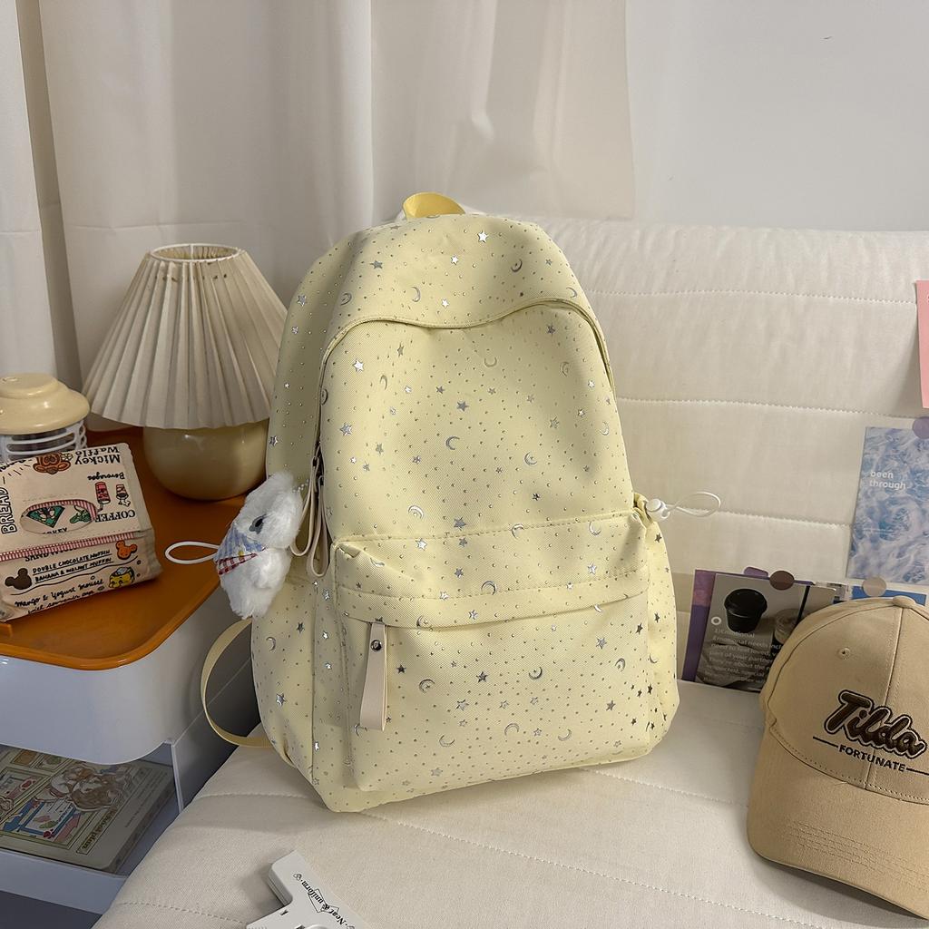 Schoolbag Korean Star Moon School Bag Female Junior High School Student Youth Girl Style High Value Campus Lightweight Simple Backpack