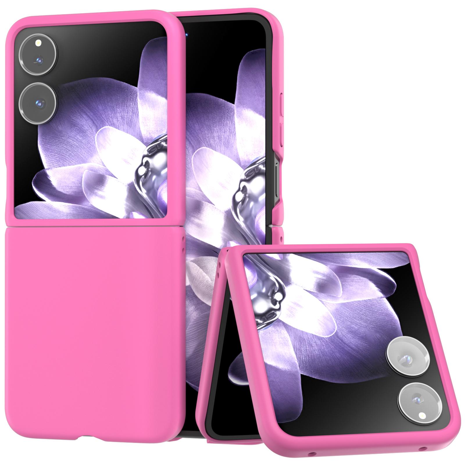 

ABEEL Чехол для Xiaomi Mix Flip 5G Жесткий ПК Защитный чехол для телефона Кожа на ощупь Rose