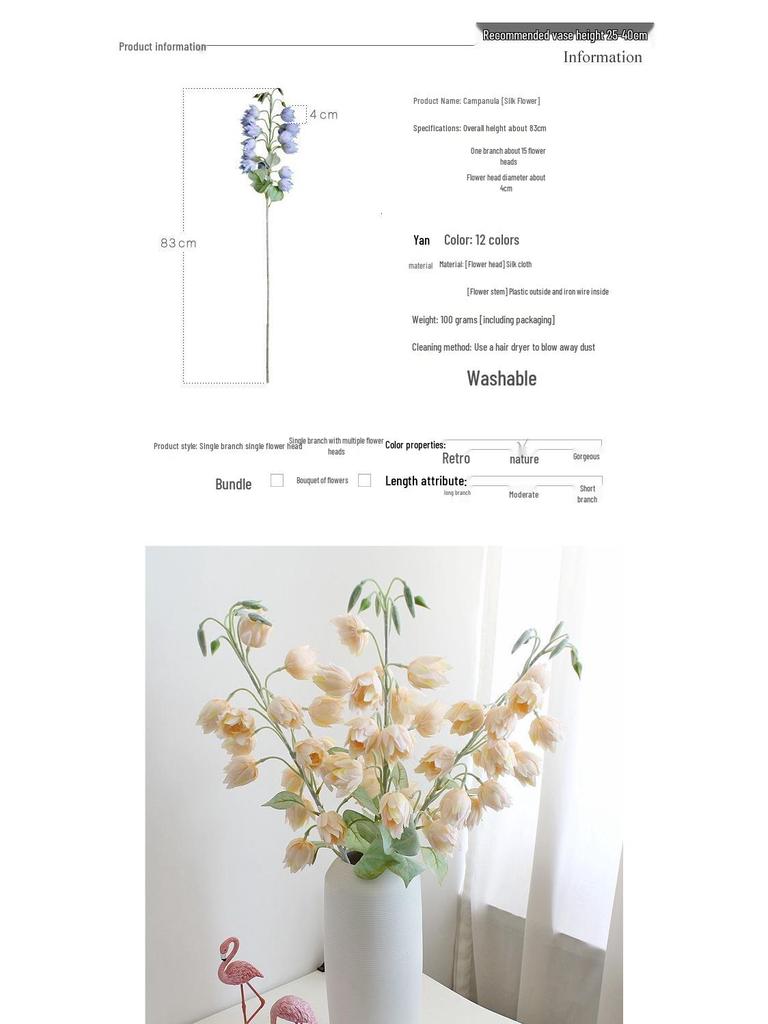 Carillon éolien floral Lys de la vallée nordique - Fleurs artificielles en soie pour la décoration de la maison et du salon.