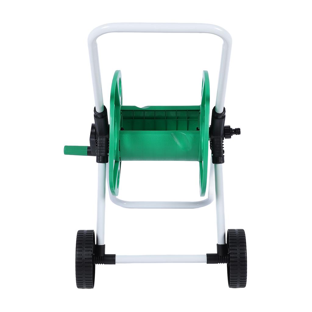 Water Hose Reel Cart with Wheels PP Labor Saving Hand Push Hose Storage Cart for Storing 50m G1/2 Pipe or 30m G3/4 Pipe