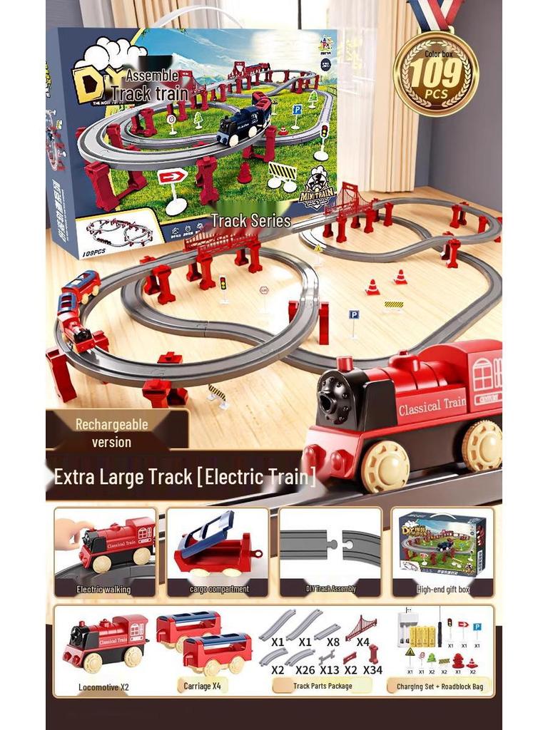 Elektrische Hochgeschwindigkeitszug-Set für Kinder – Lernspielzeug mit Streckenmodell, perfektes Geburtstagsgeschenk.