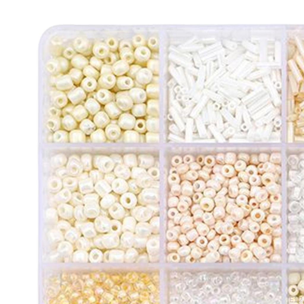 15 Colors Glass Beads Set for Bracelet Making Tube Kit Spacer Handcrafted DIY Craft