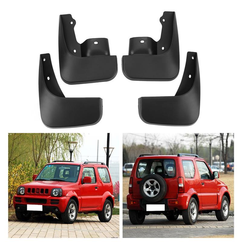 4PCS Car Wheel Mudguards Shockproof Front Rear Wheel Protective Black Car Mudflaps Kit for Suzuki Jimny 1998 To 2018