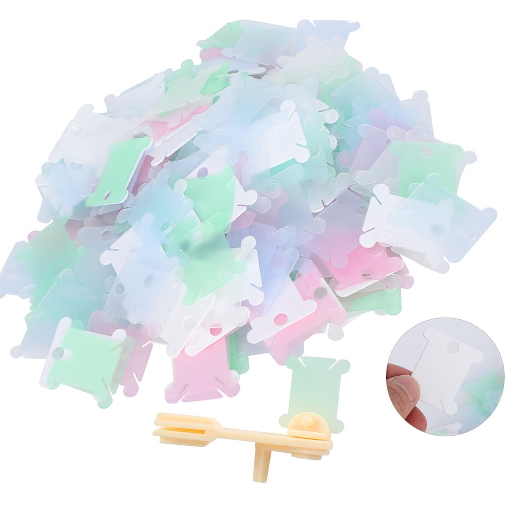 240 Stück Zahnseide Spulenkarten DIY Transparentes Plastik Stickerei Nähen Wickelplatte Zubehör