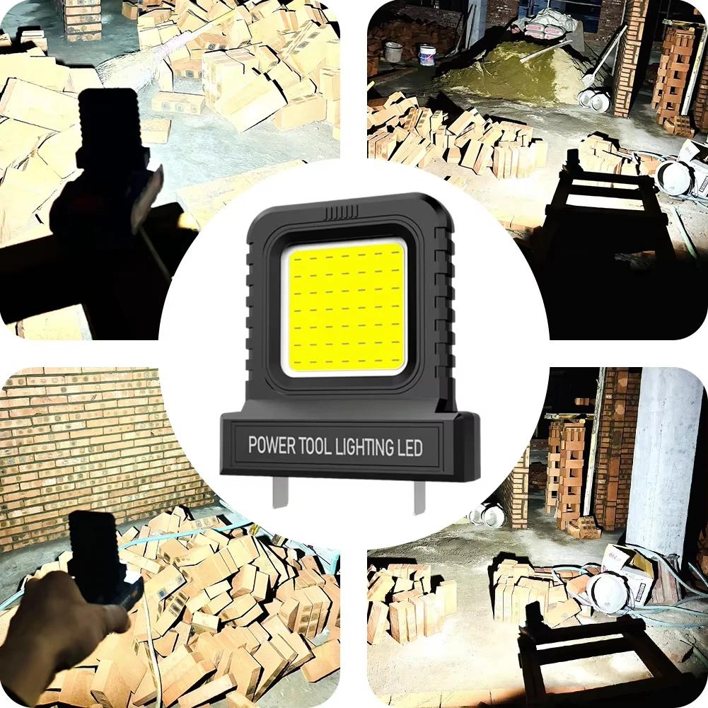 Outdoor LED Work Light Emergency Light High-Intensity Chip Plug-and-Play Power Tool Accessories For Makita Bosch etc.18V-21V Li-ion Batteries