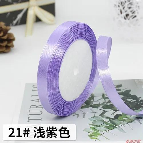 

Width 10mm Length 22meters Macaron Color Silk Satin Ribbons Xmas Wedding Party Decors DIY Handmade Gift Boxes Wrapping Ribbons 10mm Satin Ribbon світло-фіолетового кольору