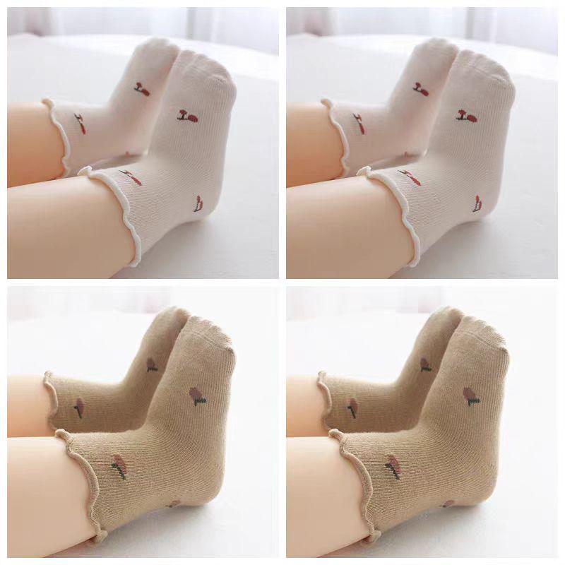 Baumwoll-Babysocken für Neugeborene bis 1 Jahr - Dünn, Lockerer Bund, Wadenhoch, für Frühling & Herbst