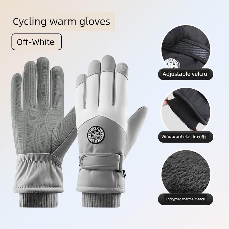 Warm and Cold-Proof Gloves, Thickened and Waterproof, Special for Cycling and Skiing, with Fleece Lining for Autumn and Winter, Anti-Freeze