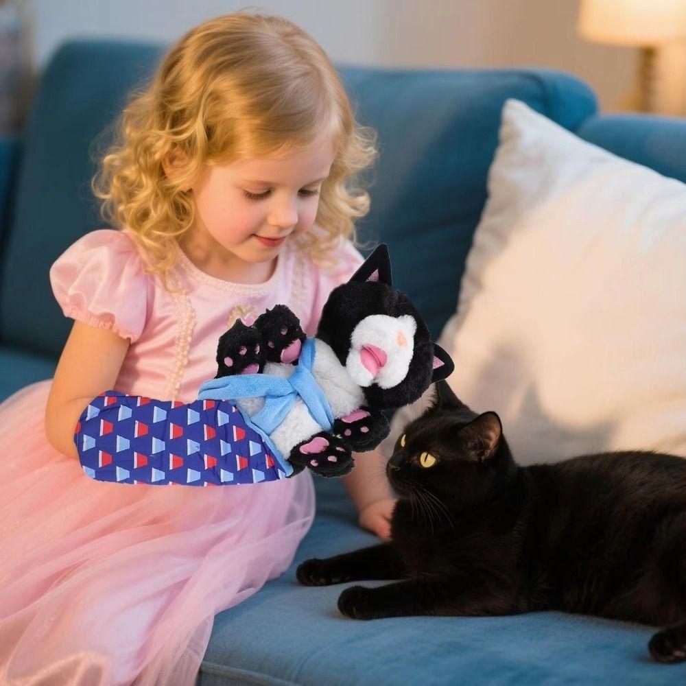 Soft Plush Cat Puppet Wrestler Sturdy Padding Animal Hand Glove Cat Toys Wrestling Glove  Safe Play